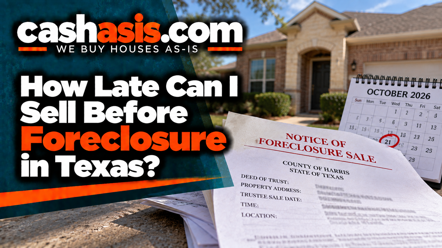 How Late Can I Sell Before Foreclosure in Texas?